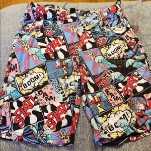 Comic book biker shorts